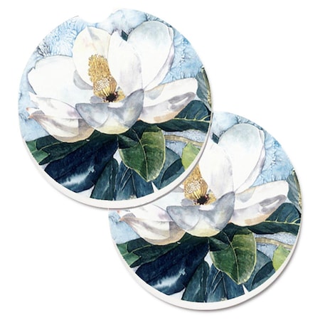 Carolines Treasures Flower Magnolia Set of 2 Cup Holder Car Coaster 8003CARC